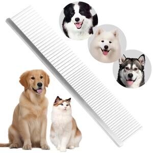 7.5 Inch Pet Grooming Comb Wide/Dense Teeth Dogs Cats Removes Tangles